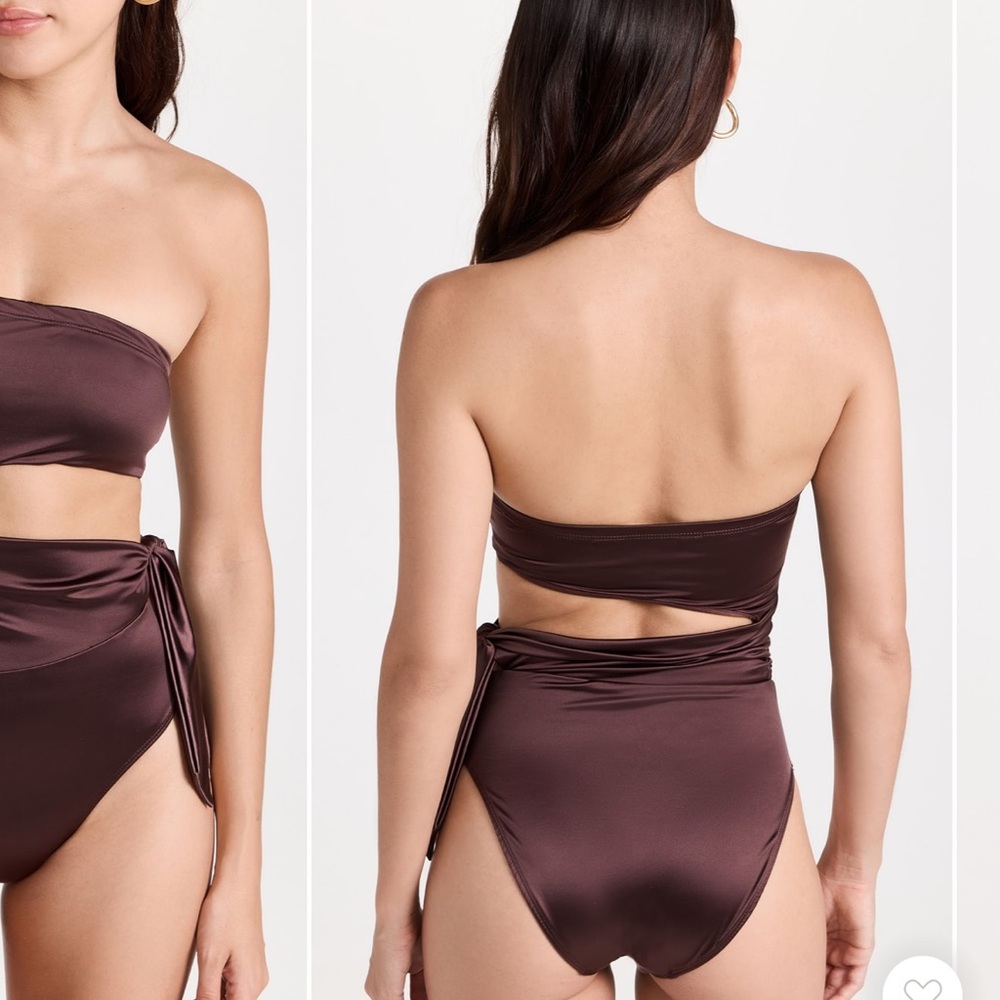 Good American Brown One Piece Swimsuit